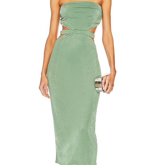 Strapless Green Dress Revolve Dress - Picture 2 of 5